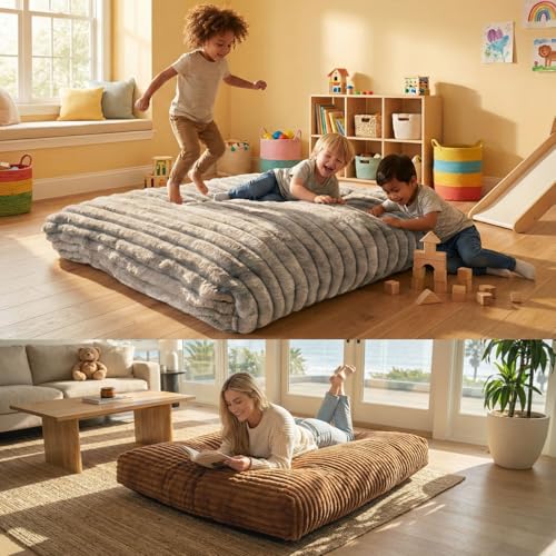Image of Matini Home Crash Pad - Sensory Pad with Cover Foam Blocks for Kids and Adults, Ideal Gymnastics Equipment to Jump, Play or Relax - Tie Dye 60 inch X 60 inch
