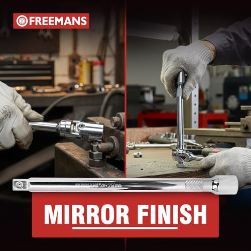 Image of FREEMANS 1 /2 inch Drive Socket Extension Bar - 250mm With CR-V Steel with Mirror Finish | Heavy Duty Socket Extension & Triple Chrome Plated Tool Use For Home & Industrial