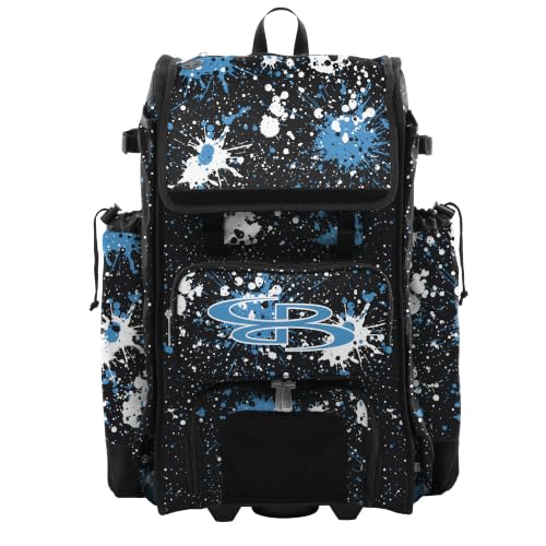 Boombah Catchers Superpack Hybrid Rolling Bat Bag Splatter Black/Columbia/White
