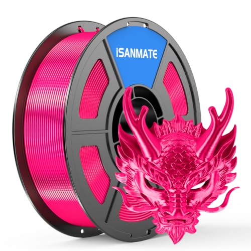 Image of iSANMATE Silk Rose Pink PLA Filament 1.75mm 1kg for FDM 3D Printer | Compatible with Bambu Lab 3D Printers & AMS, Shiny Surface, Easy Printing for Beginner, Upgraded Toughness & Clog-Free