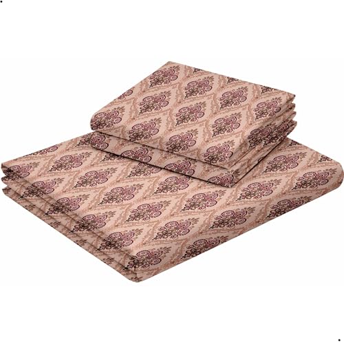 Image of Raymond Bedsheet 100% Cotton Feel Bedsheets 200 TC for Double Bed King Size (108 x108 Inch) with 2 Large Size Pillow Covers | Soft and Breathable | Wrinkle-Free | Premium Printed Design Royal Maroon