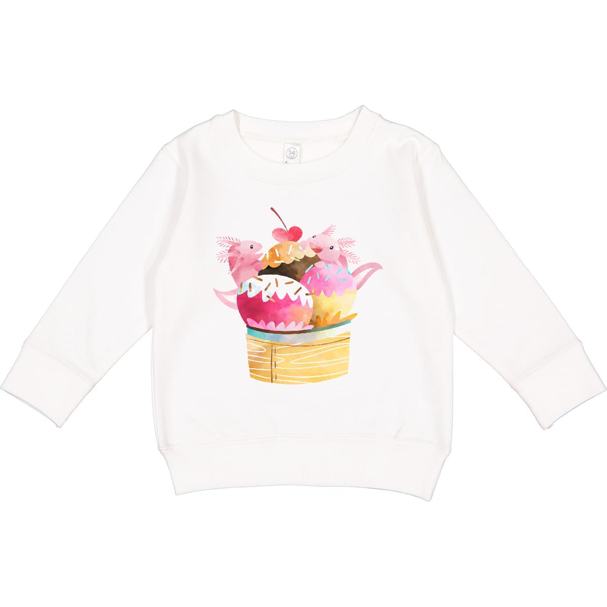 inktastic Axolotl Ice Cream Toddler Sweatshirt 2T White 43031