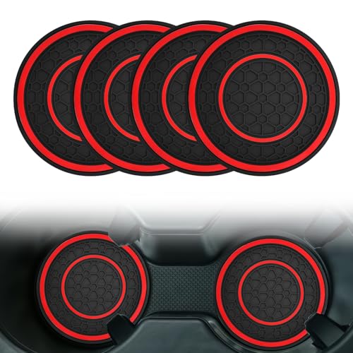 Reposa vasos para coche 2.7 pulg 2 pack negro y rojo miniatura 1