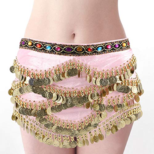 CLISPEED Mulheres Dança Do Ventre Quadril Cachecol Moedas Saias Envoltório Bellydance Franja Cinto X