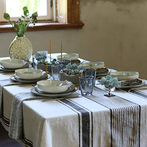 Linenme Provence Tablecloth, 54 X 98, Black #TOP4