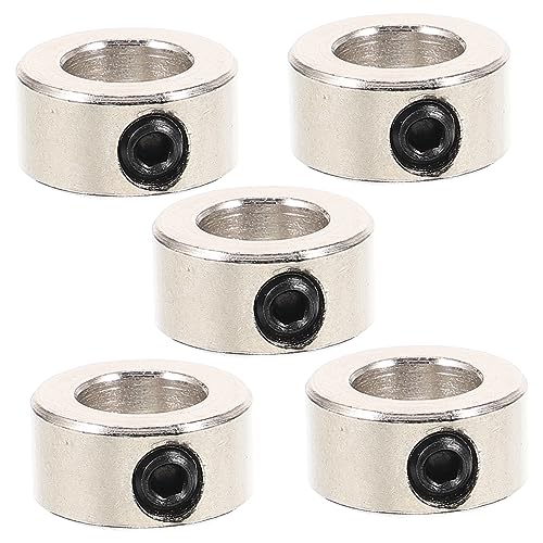 Anneome 5pcs Steel Fixed Clamp Shaft Collar Stop Ring Retaining Ring for Printer Accessories Axle Shaft Clamping Screw S