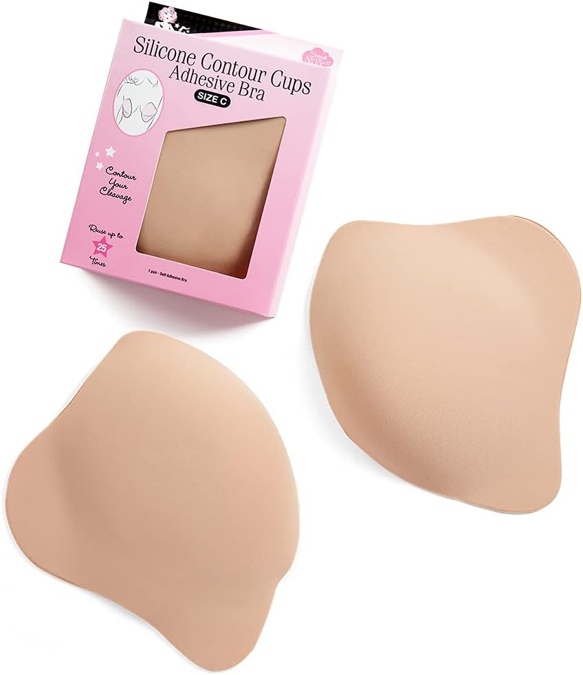 Hollywood Fashion Secrets Silicone Breast Contour Cups, Self-Adhesive, Reusable, Hypoallergenic – Size C