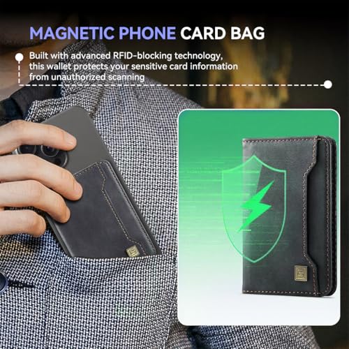 Image of ZORBES for MagSafe Wallet Magnetic RFID Blocking Card Holder Compatible with MagSafe Phones and Cases, Strong Magnet Minimalist Phone Wallet for iPhone 17 /16 /15 /14 /13 /12 / Pro /Max /Plus, Black