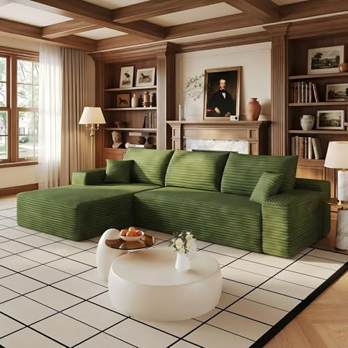 Image of 107 inch Cloud Sectional Sofa Boneless Couches with Chase