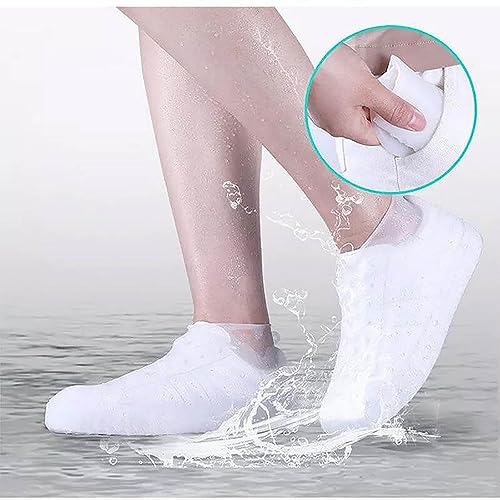 Silikon Regenüberschuhe, Silikon Überschuhe Wasserdichte Silikon Schuhüberzieher Wiederverwendbare rutschfeste Überschuhe Anti-Rutsch Schuhüberzieher für Regen, Schlammige Straßen (M, Rosa)
