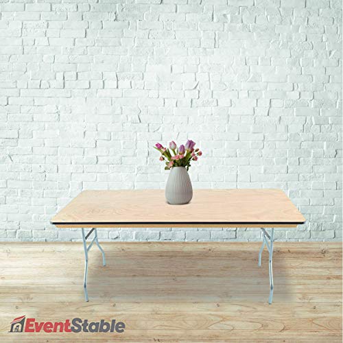 Eventstable Titan Series Folding Table - Commercial Grade Plywood Foldable Table - Rectangle Durable Fold Up Table For Parties Banquet Halls Wedding Venues - 10 Pack #TOP6