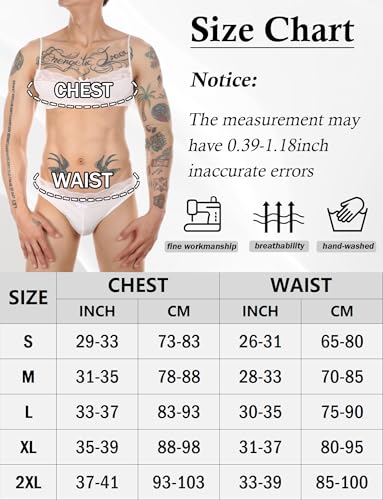 [SEAUR] 男の娘 下着 レースブラジャー Tバック 男性用ブラ 下着 寝間着 女装 仮装 ビキニ セクシー スケスケ エロ 上下セット 快適 着心地良い 柔らかい プレゼント S-2XL - 画像6