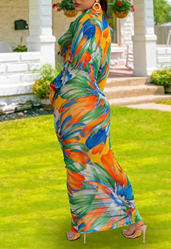 Womens-Sheer-Mesh-Long-Sleeve-Bodycon-Midi-Dress-Club-Night-Out-Dresses-Beach-Cover-Up-Dress