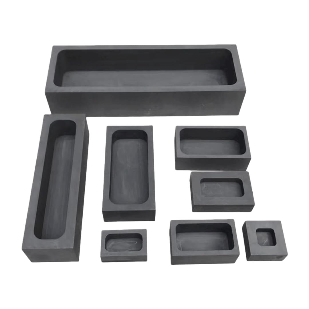 Crisol de grafito-forma cuboide/cilindro, recipiente de fusión resistente a altas temperaturas for metalurgia, 1 unidad(100x100x40mmCuboid)