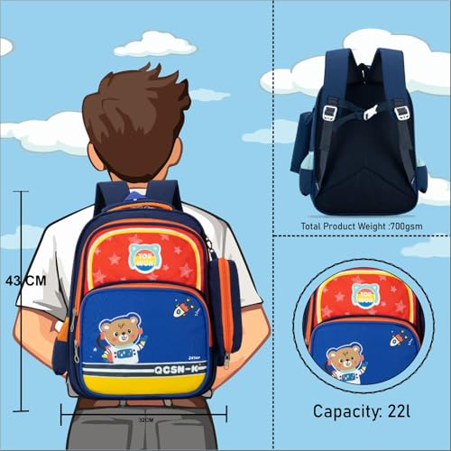 Image of Tinytot 22 Litre 17-Inch Waterproof Large School Bag for Boys & Girls, Kids School Bag, School Backpack for Girls and Boys, for Kids, Ideal for Children