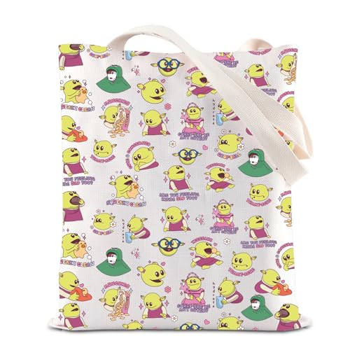 Mona Inspire Merch Mom Meme Cartoon Princes Tote Bag for Women Sister Best Friend (FEELING KINDA)