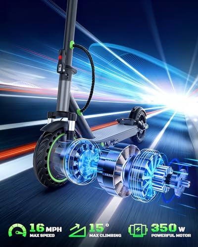 Image of NAVIC Electric Scooter - 8 inch Tires, 350W Peak Motor, Max Speed Up to 19MPH, 22 Miles Long-Range, Portable Foldable Commuting Scooter for Adults with Double Braking, Smart APP