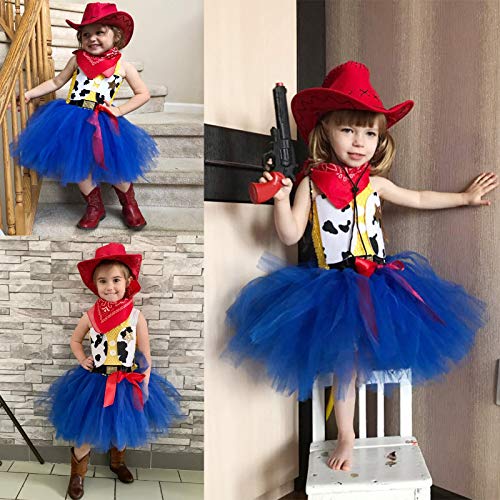 O'COCOLOUR Cowgirl Costume for Girls Halloween Dress Up Clothes Birthday Gifts Cowboy Party Supplies,Size 7-8 years - Image 3