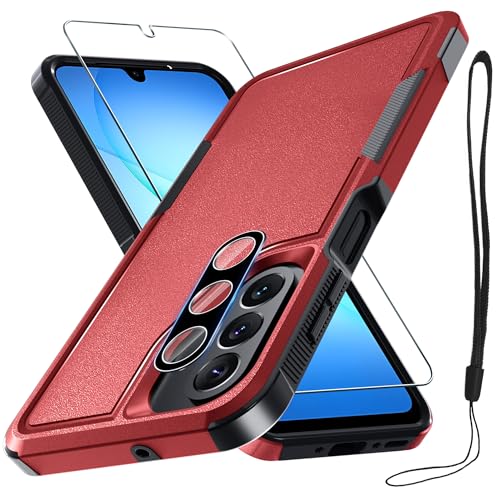 RMOCR Case for Samsung Galaxy A17 5G Phone with Screen Protector,Red