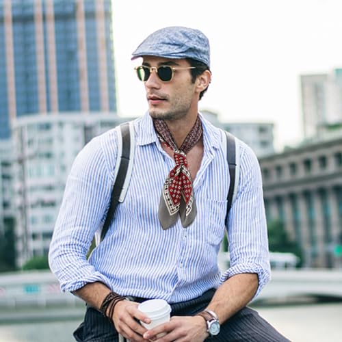 Gerinly Retro Silk Bandana Chic Neck Scarf For Men Wild Rag Scarf Summer Neckwear Business Accessory thumb #2
