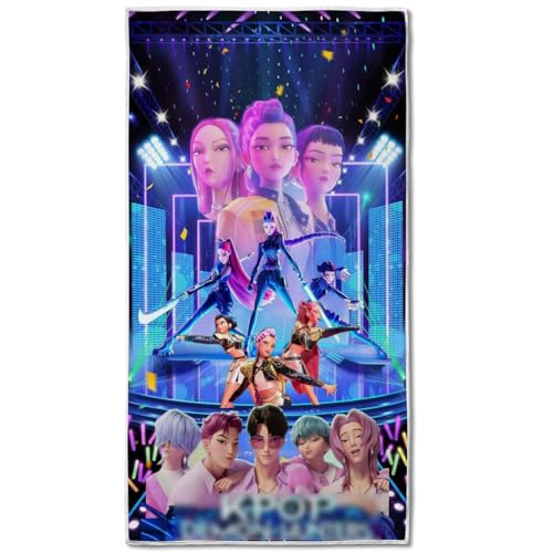 COMOR Demon Movie Hunters Beach Towels Soft & Absorbent for Kids Fans Pool Or Beach Demon Movie Hunters Gift & Quick Dry Large Beach Towel for Adults Women Men (A 60X30in)