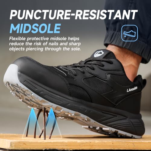 Image of Steel Toe Shoes for Men Women Lightweight Work Shoes Men Breathable Safety Shoe