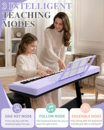 Image of Ktaxon 61 Key Keyboard Piano Electric Keyboard with Lighted Keys