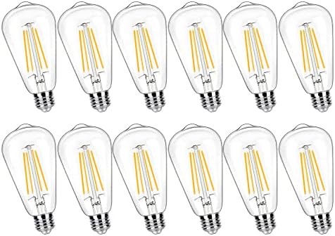 winsaLED Light Bulbs 100 watt, 12 Pack LED Bulbs 100w Equivalent, 9W=100W, High Bright 1200LM E26 Medium Base, 2700K Warm White Vintage Light Bulb for Light Fixtures Damp Rated, Non-Dim,CRI90