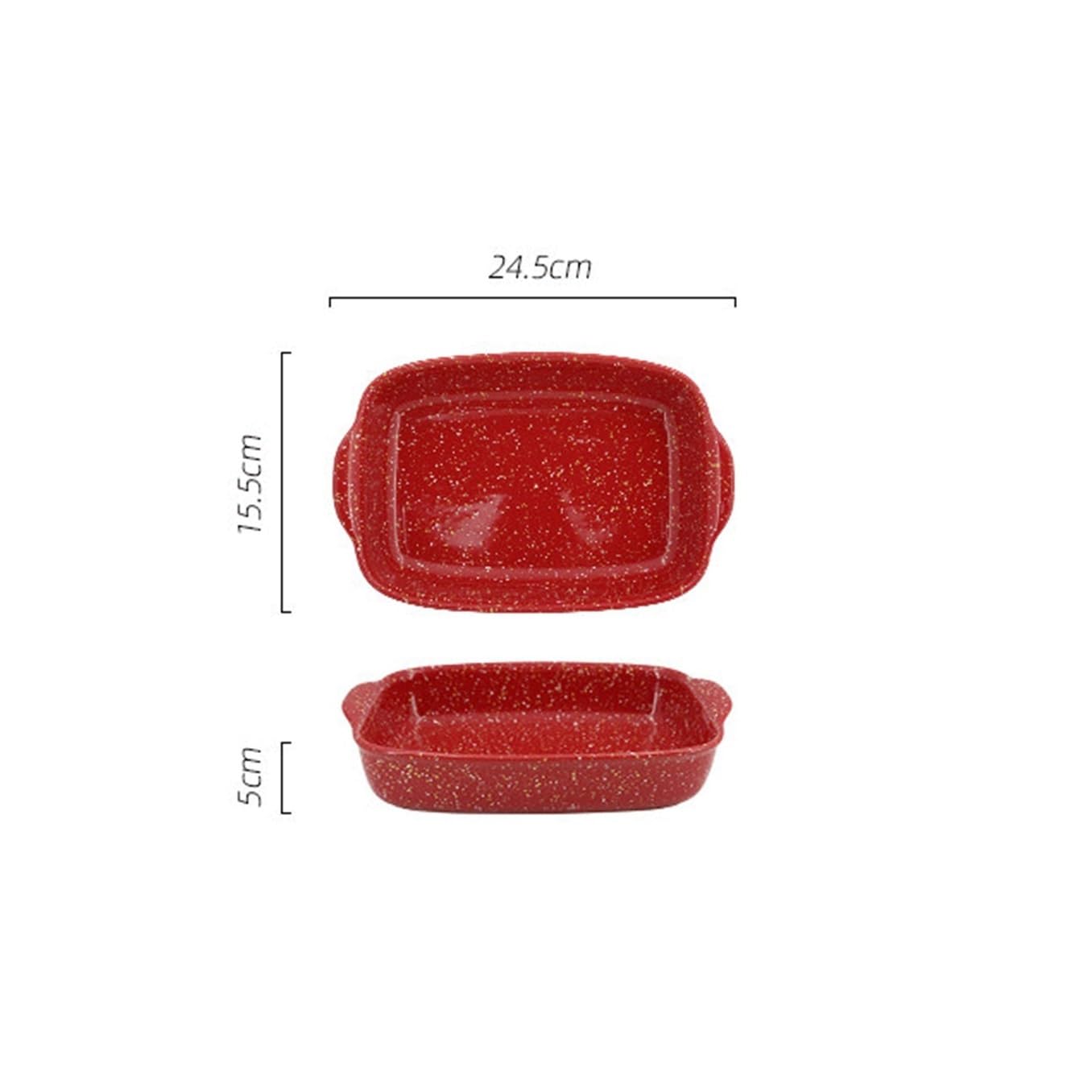 Versátil Platos llanos de cerámica rectangulares rojos y negros(Red,Medio)
