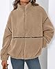 KIRUNDO Fleece Jacket Women Sherpa Oversized Zip U... #5