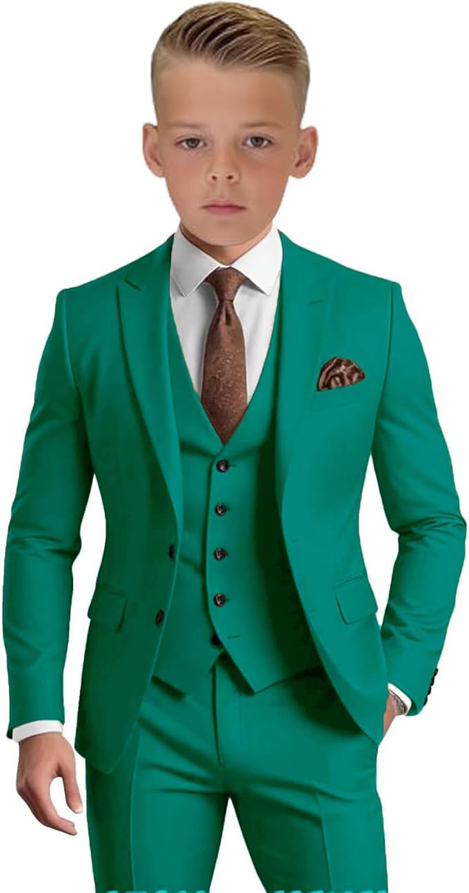 Suits for Boy Slim Fit Toddler Tuxedo Suit Set for Teen Boys Communion Dress Clothes Kids Wedding Ring Bearer Outfit