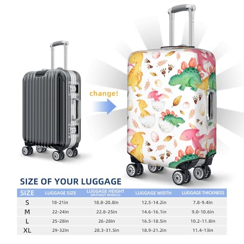 Cute Baby Dinosaurs Print Luggage Cover Elasticated Suitcase Covers TSA Approved Stylish Scratch Washable Resistant Case Protector for Kids and Adults4