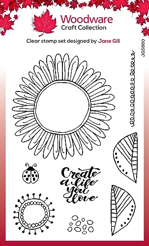 Woodware Jane Gill-Petal Doodles Stamp set-Live Life, 4 x 6 inches, Clear - Image 2
