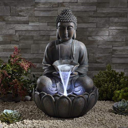Image of Swarnhouse Decorative Water Fountain with LED Light, 2 Feet, Indoor Tabletop Waterfall for Home Office Garden (Article 9)