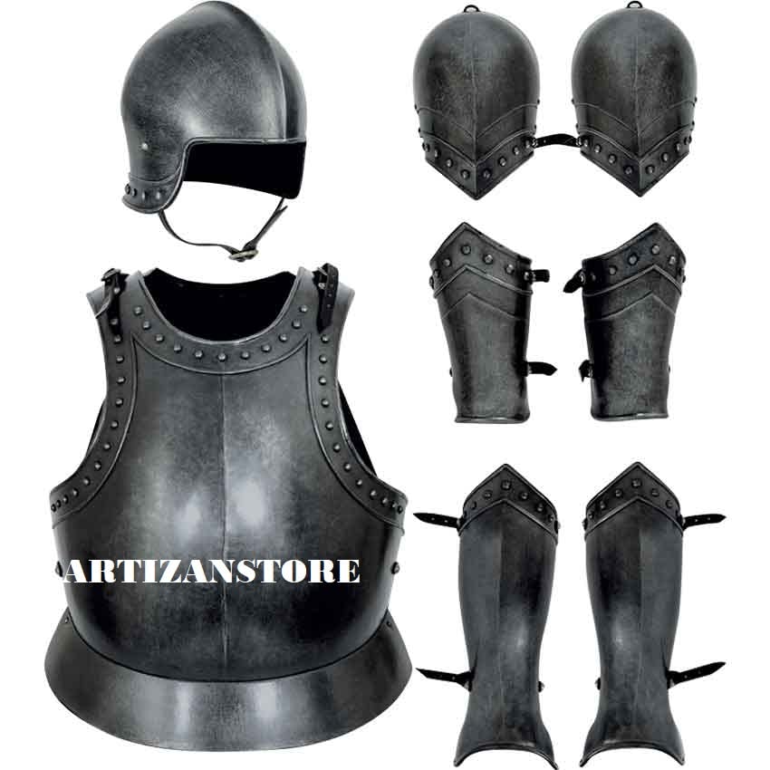 Medieval Poleyns with Leather-cuisses Pair Halloween