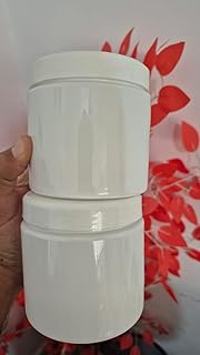 2 برطمان مستحضرات تجميل ابيض ، طقم قطعتين حجم 250 مل مع طبة مانعة للتسريب