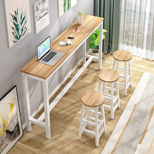 Moderna mesa de bar alta para cocina, desayuno, patio al aire libre o restaurante, elegante y resistente, mesa de bar de desayuno para el hogar y espacios comerciales (las sillas se venden por