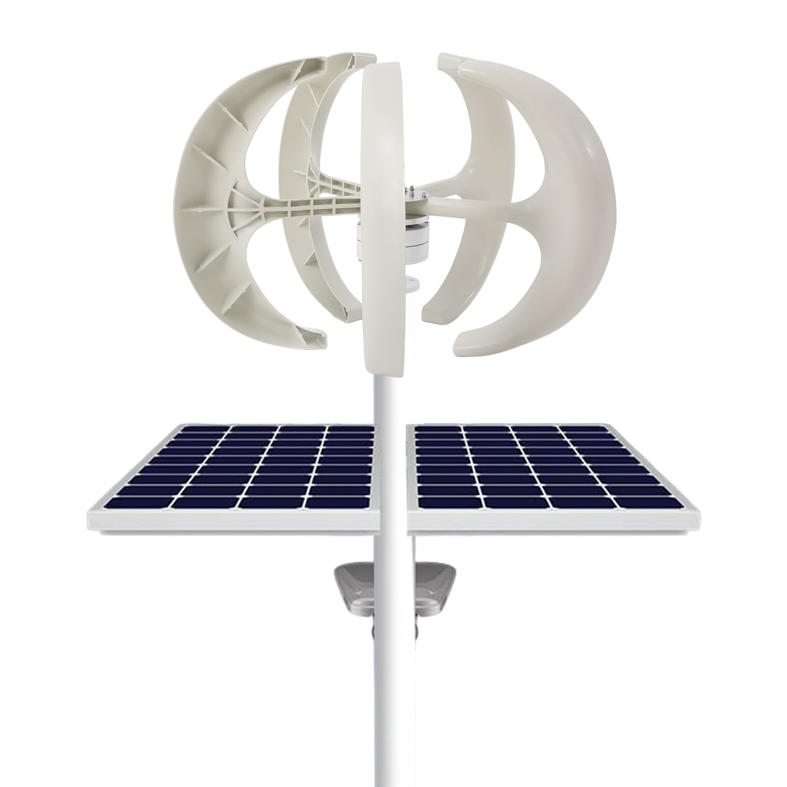 Miiwwowo 600W Wind Turbine Generator Kit 12V With 5-Blade & Controller, Portable Lantern Type Vertical Axis Windmill For Powering Monitoring Equipment Home Boat Solar/Wind Power Hybrid Systems