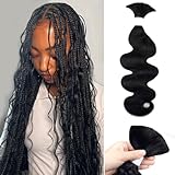 Liqusee Human Braiding Hair 100g One Bundle/Pack 20 Inch Natural Black Body Wave Curly Bulk Human Hair for Braiding No Weft 100% Unprocessed Brazilian Human Hair Braiding Hair for Boho Braids