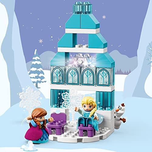 LEGO 10899 DUPLO Disney Princess Frozen Ice Castle Building Toy with Light Brick, Princess Elsa and Anna Mini-Dolls plus Olaf Figure, Gifts for 2 Year Old Toddlers, Girls & Boys