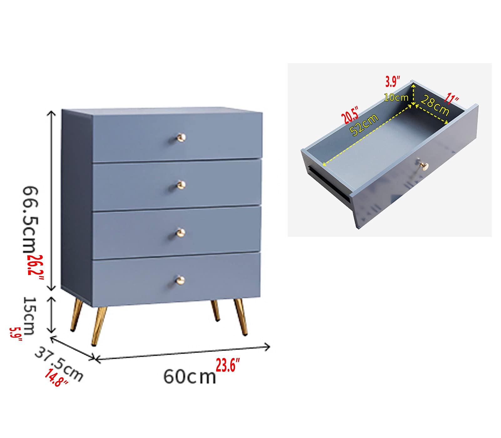 Amazon.co.jp: タンス 4段チェスト、リビングルームの寝室の