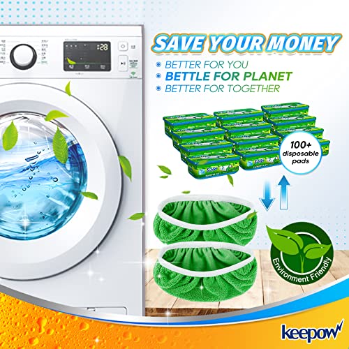KEEPOW Reusable Mop Pads Compatible with Swiffer Sweeper Mop, Dry Sweeping Cloths for Swiffer Pads, 8 Pack Washable Microfiber Wet Mopping Cloth Refills for Surface/Hardwood Floor Cleaning