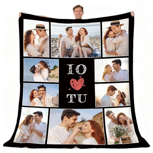 Giftove Regalo Anniversario per Lui e Lei, Coperta Personalizzata con