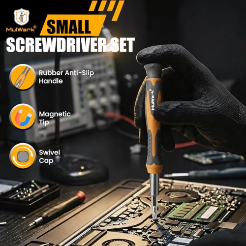 Image of MULWARK Small Screwdriver Set, 51pcs Magnetic Mini Screwdriver Set with Screwdriver Bit Set, Glasses Screwdriver with Case for Eyeglasses, Watches, Electronics, Phone And Computer