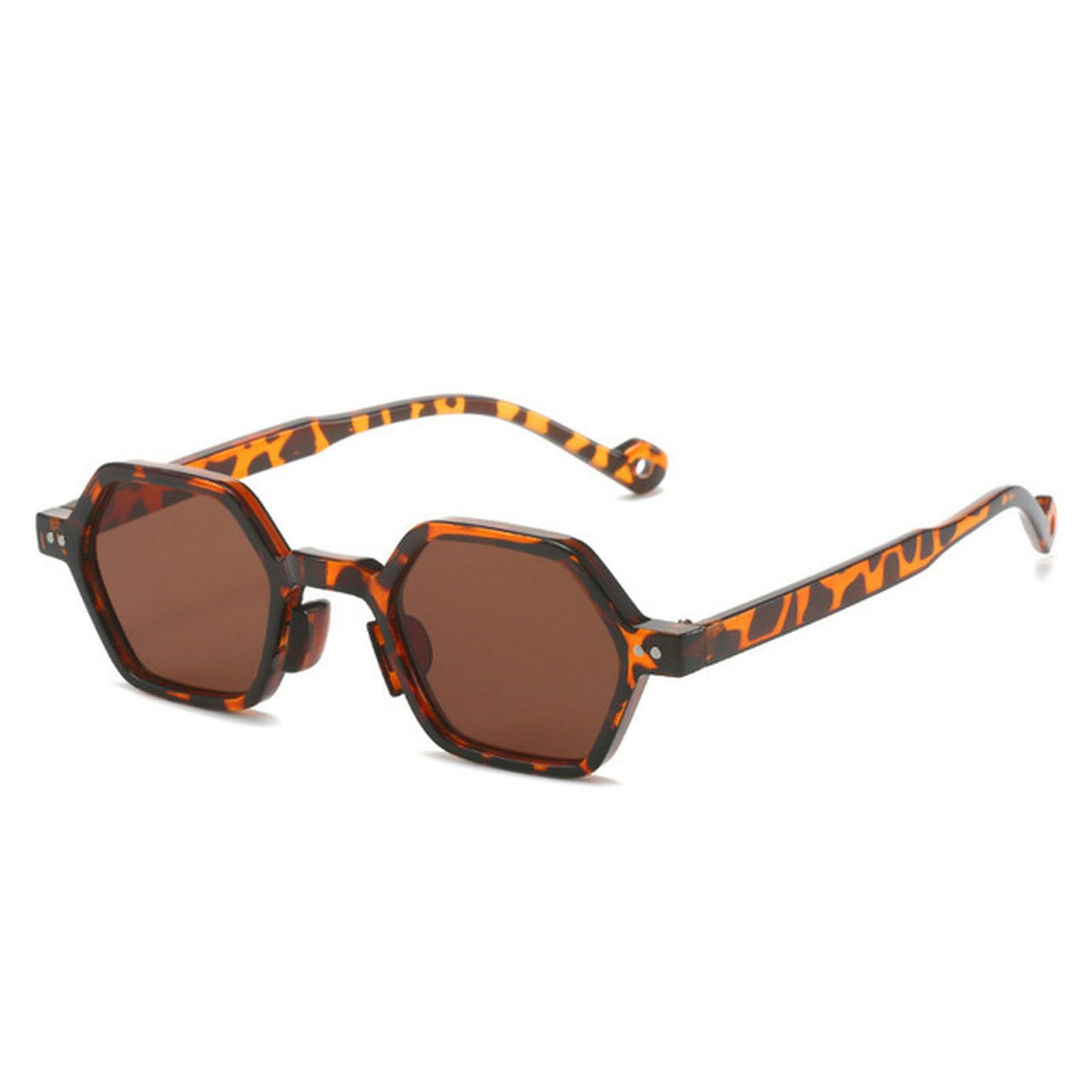 NOGRAX Okulary vintage wielokąt kwadratowe damskie okulary przeciwsłoneczne moda sześciokąt przezroczysty ocean soczewki odcienie nity okulary przeciwsłoneczne