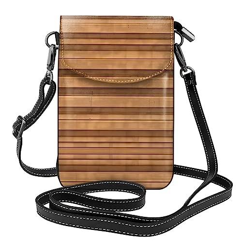 Sac à bandoulière pour femme noir en cuir texturé bois avec porte-cartes
