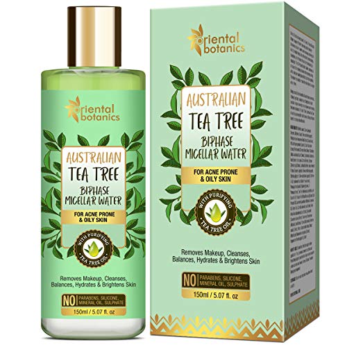 Oriental Botanics Australian Tea Tree Bi-Phase Micellar Water 150ml, Removes Makeup & Cleanses | No SLS, Alcohol