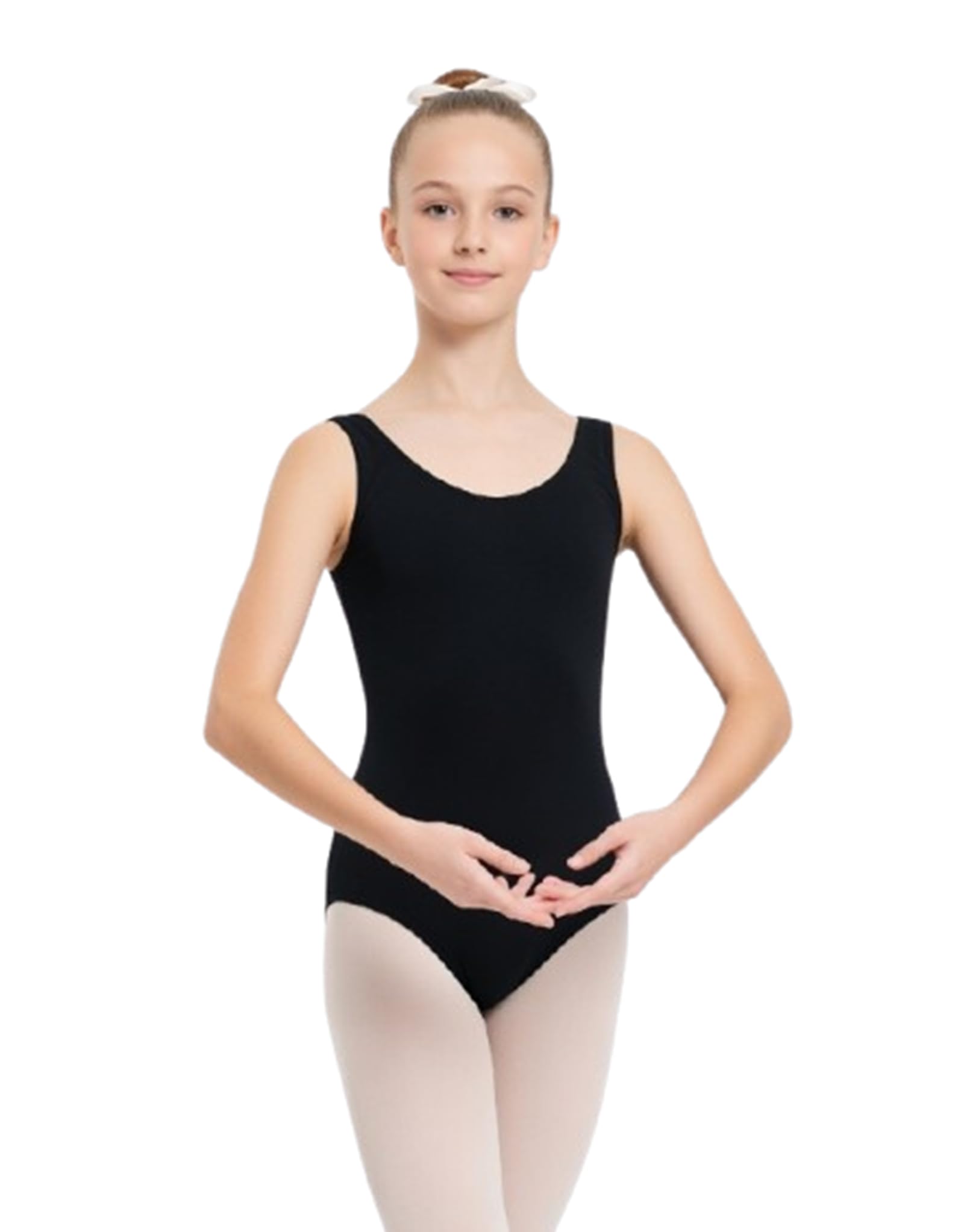 NuJake Children's Kids Black Cotton Rich Sleeveless Leotards Girls Soft PE Ballet Dance Wear Gymnastics Age 3-13 Years (13 Years)