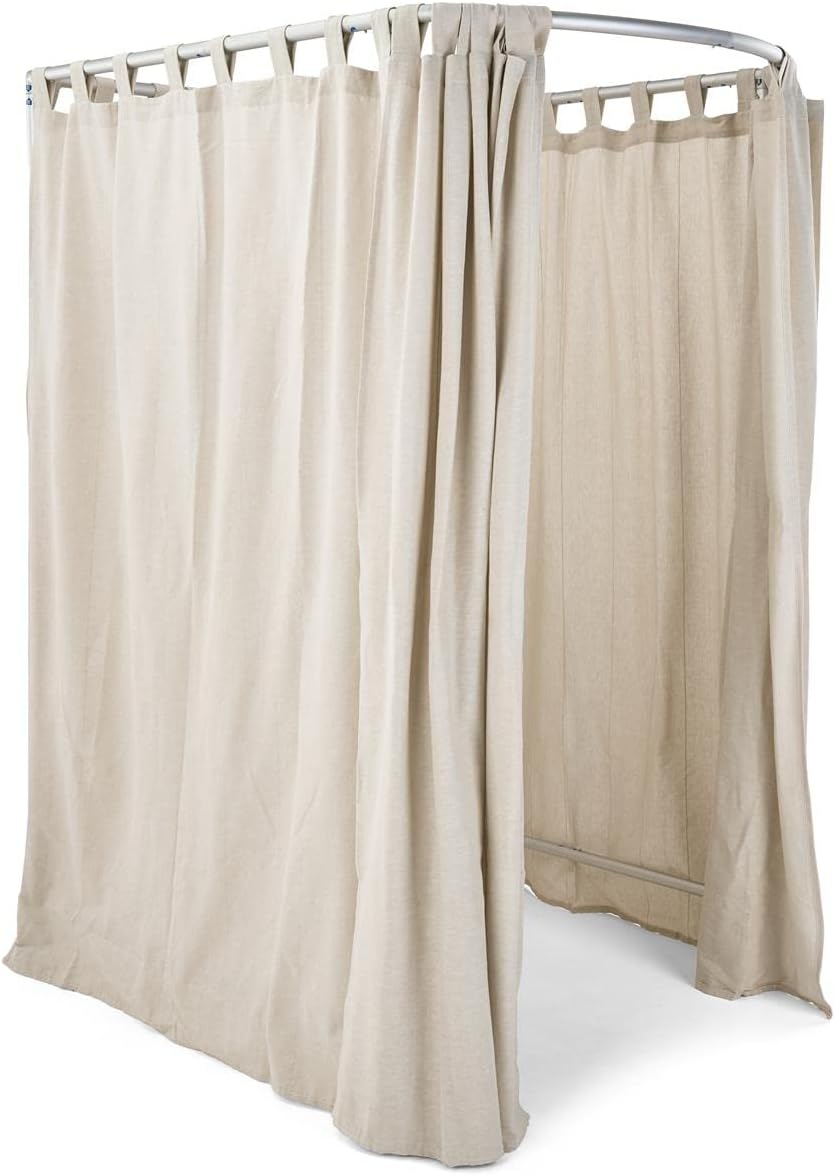 Displays2go 48" x 60" x 84.5" Aluminum Dressing Room Frame w/Wheels, Portable Design - Silver (SMSDRFP2)
