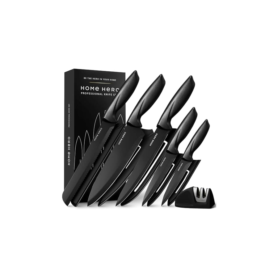 Home Hero 11 Pcs Kitchen Knife Set + 23 Pcs Pots and Pans Set